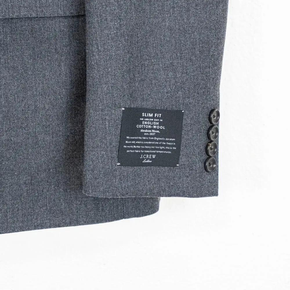 J.Crew Ludlow Slim-fit Unstructured suit Jacket English-wool Blend Twill 42L
